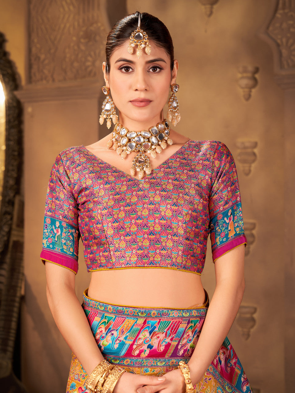 Woven, Digital Print Madhubani Pure Silk, Jacquard Saree  (Yellow)