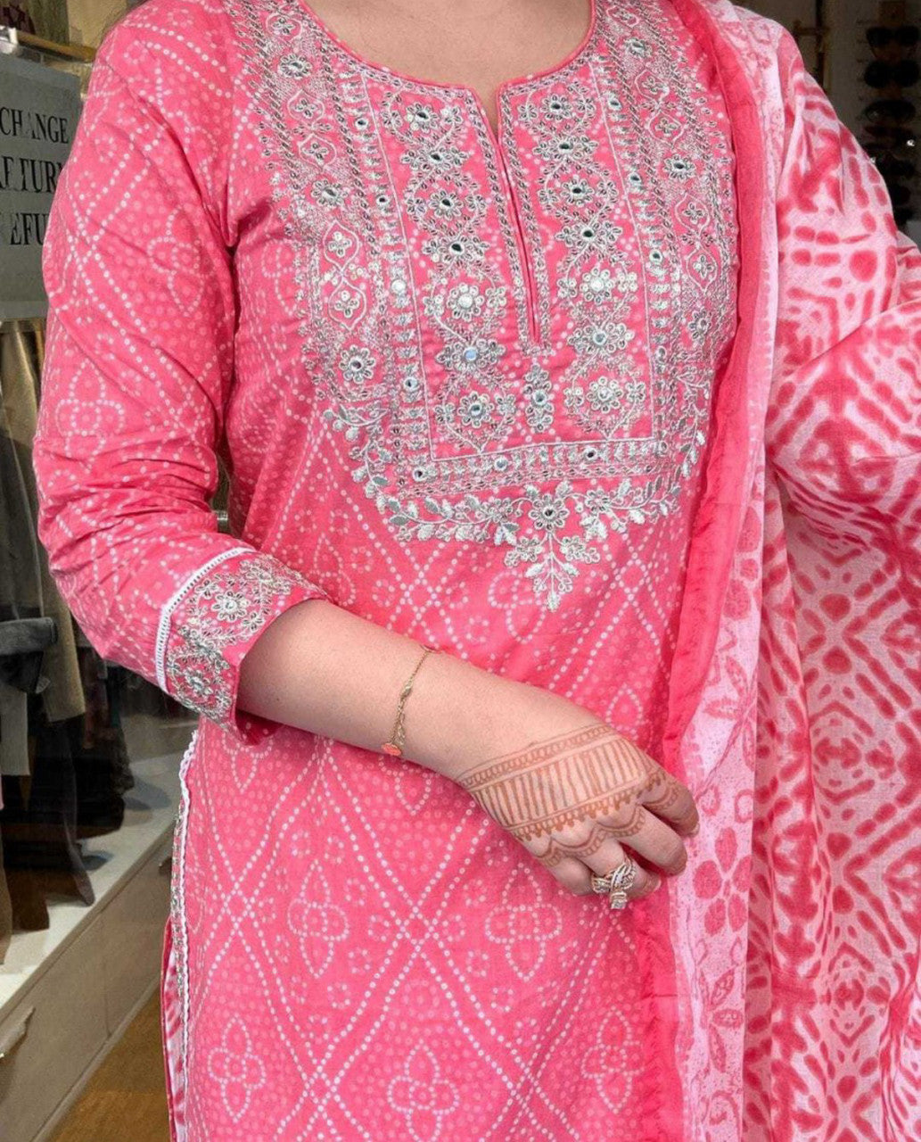 Women Cotton Rayon Kurti Pant Dupatta Set